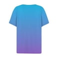 thumbnail image 3 of Blue T Shirts for Women's 2026 Summer Vacation Fashion V Neck Short Sleeved Shirt Casual Loose Comfortable Tunic Fashion Clothing, 3 of 3
