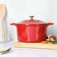thumbnail image 2 of Martha Stewart Gatwick 4 Quart Enamel Cast Iron Dutch Oven - Red, 2 of 10