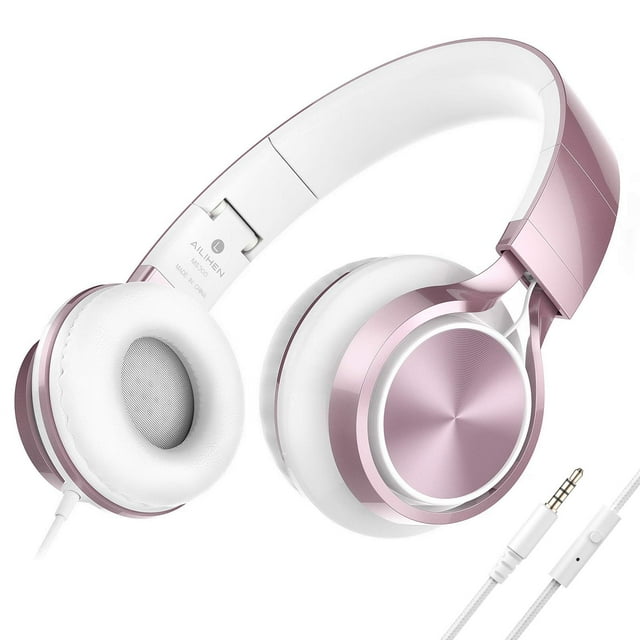 Auriculares AILIHEN MS300 Girl para niños con micrófono en oro rosa