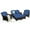 Navy, variant on Costway  5PCS Patio Rattan Furniture Set Loveseat Sofa Ottoman Navy Cushion