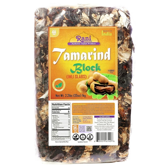 Rani Tamarind Block (Imli Slab) 35oz (2.2lbs) 1kg ~ All Natural | No added sugar | Vegan | Gluten Friendly | NON-GMO | Kosher | Indian Origin