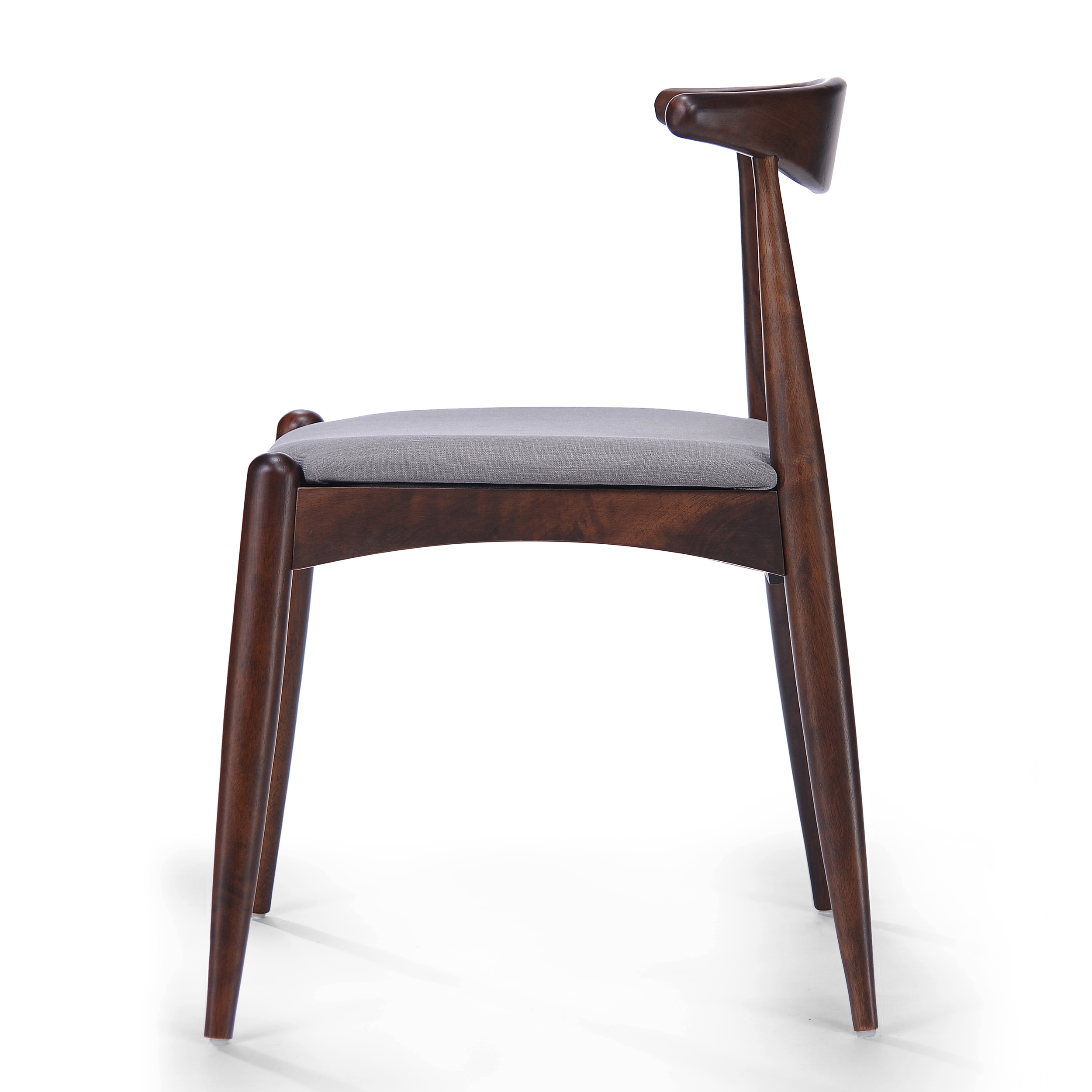 Euroco Dining Chairs Set of 2, Solid Wood Farmhouse Dining Room Chair with Ergonomic Backrest & Cushion for Kitchen,Light Gray,Walnut