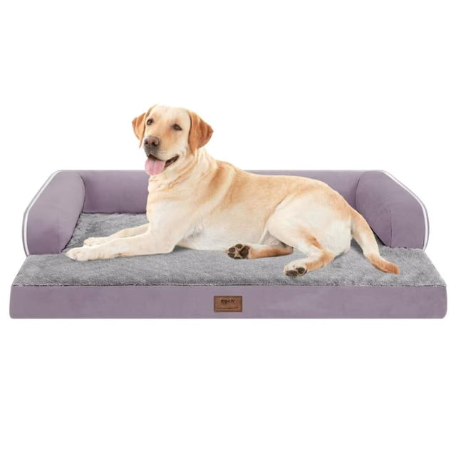 Cama para Perro MEKIY Ortopédica Lavable con Espuma de Soporte en Forma de Huevo Morada