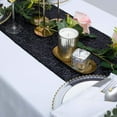 thumbnail image 3 of JYFLZQ Black Sequin Table Runners 12''x72'' Pack of 5 Glitter Sparkly Metallic Table Runners for Parties, 3 of 6