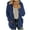 Navy, variant on LEAVINGSUO Winter Coats for Women 2023 Trendy Women Hooded Sweater Coat Winter Warm Wool Zipper Coat Long Sleeve Outwear