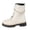 d-White, variant on Women's Leather Lace up Combat Boots Platform Comfortable Lug Sole Chunky Casual Fall Winter Warm Motorcycle Booties a-Coffee Size 8