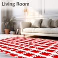 thumbnail image 2 of ODIKA 5'x7' Machine Washable Non-Slip Area Rug, Joyful Checkered Seasonal High Traffic Rug with Pad, Red, 610829, 2 of 8