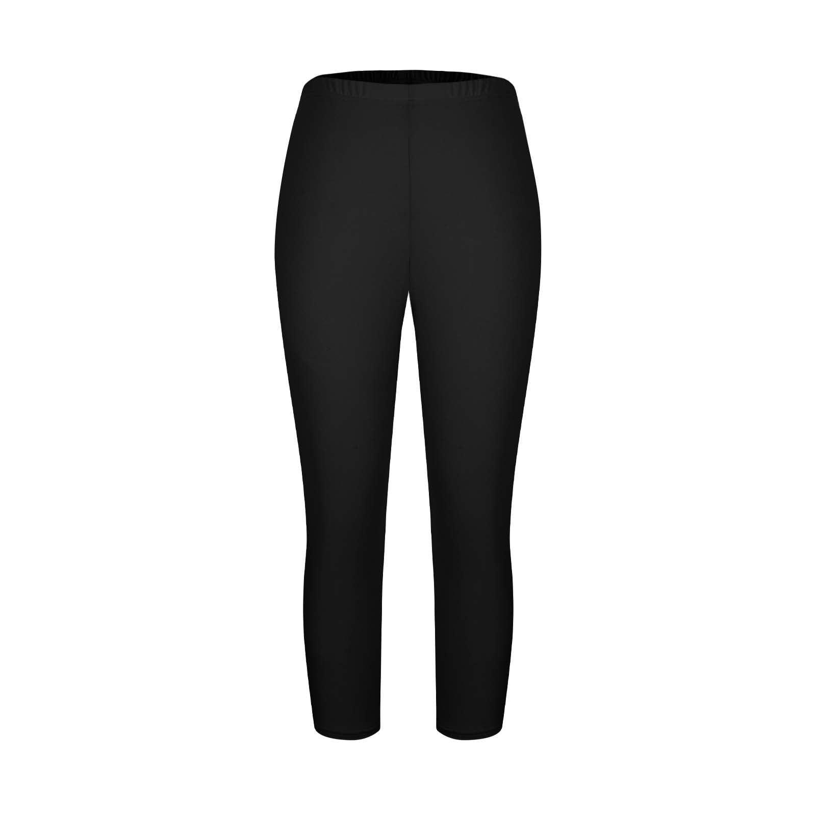 CFLVAEK Plus Size Capri Leggings for Women Lightweight Soft Stretch Cropped Legging High Waisted Workout Capris Pants Solid Color Summer Vacation Crop Pants 2025 Black XXXL
