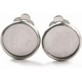 thumbnail image 2 of 20Pcs 316 Stainless Steel Clip On Earring Findings Flat Round Setting 12mm Tray 16x14x8mm 3mm Hole DIY, 2 of 3