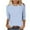 Womens Fall Clothes Light Blue, variant on Womens Fall Clothes, 3/4 Sleeve Shirts for Women Fashion Loose Fit Striped Printed Crewneck T-Shirts with Pockets