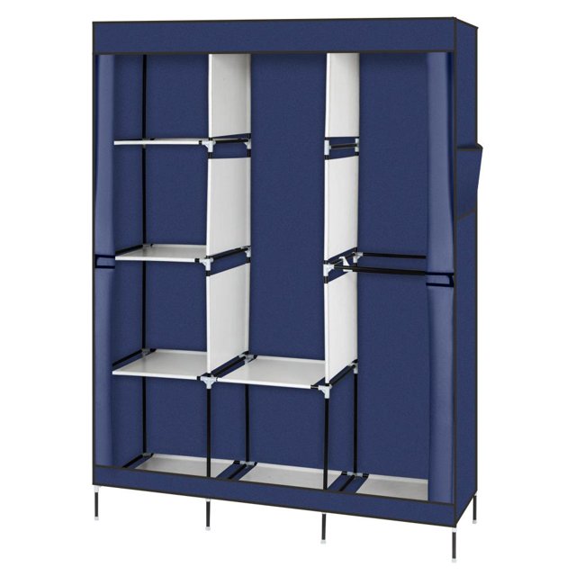 GoDecor Portable Clothes Storage Closet Organizer Shelf Wardrobe Rack Shelves Fabric