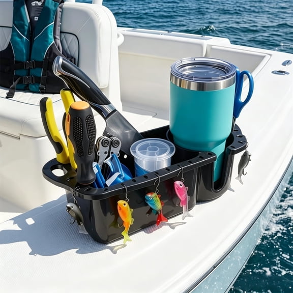Boat Cup Holder with Phone Storage – Multifunction Marine Drink Organizer for Pontoon, Yacht & Boat Accessories