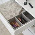 thumbnail image 4 of Household Essentials Organizer Tray, Accessory Organizer, Sturdy Drawer Organizer with Fabric Covering and Three Compartments, Grey, 4 of 12