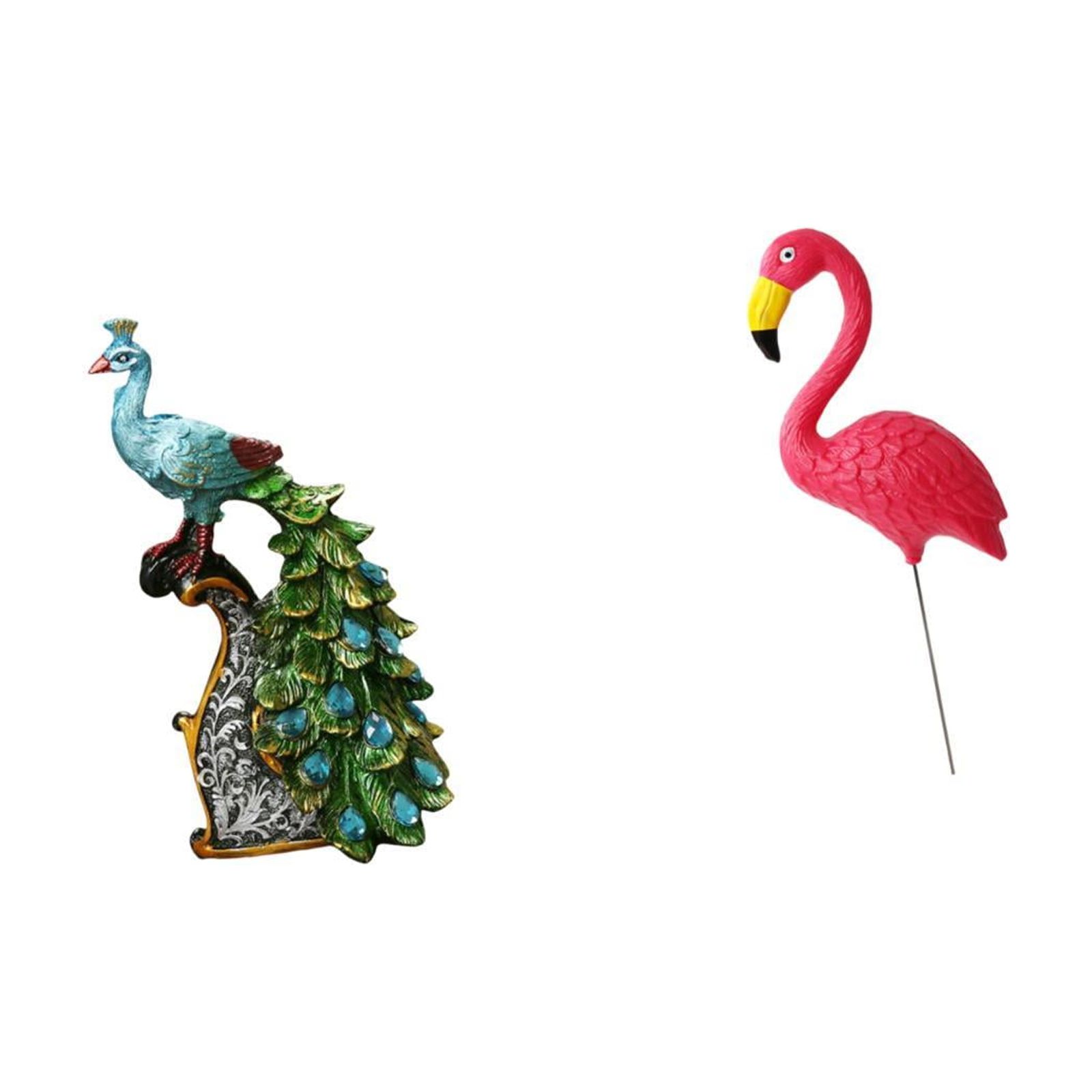 CarpNettore Elegant Peacock Bird Statue Sculpture Collection for Bedroom Office Living Room Bookshelf Home Decoration and Fairy Garden Yard Art Ornament