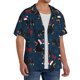 thumbnail image 2 of Balery Christmas Dachshund Camisa Casual de Manga Corta con Botones para Hombre, Texturizada, Estilo Cubano, para Playa, Verano-Medium, 2 of 5