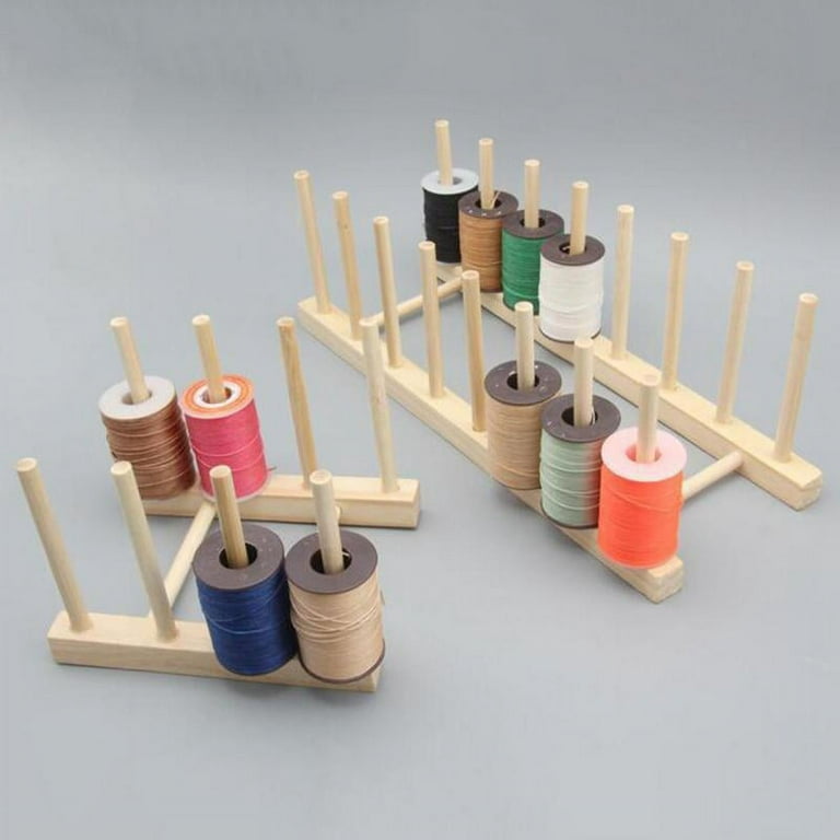 8/16 Spools Wood Sewing Thread Rack Embroidery Storage Organizer