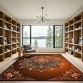 thumbnail image 2 of ODIKA 4'x6' Machine Washable Non-Slip Area Rug, Oriental Burnt Orange High Traffic Rug, Brown, 1016773, 2 of 7