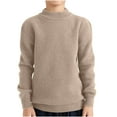 thumbnail image 2 of NAISIBABY Sweater for Boys Girls, Crew Neck Long Sleeve Solid Comfy Kids Casual Pullover Knit Clothes Khaki 8-10T, 2 of 6