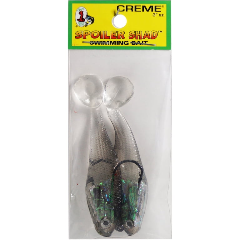 cream 3 shad fishing lures Storm WildEye Swim pk Scottsboro Tackle Co Remember not to fish this lure too fast as excessive speed will cause the lure to lean to one side (3 pack) Crme 3" Spoiler