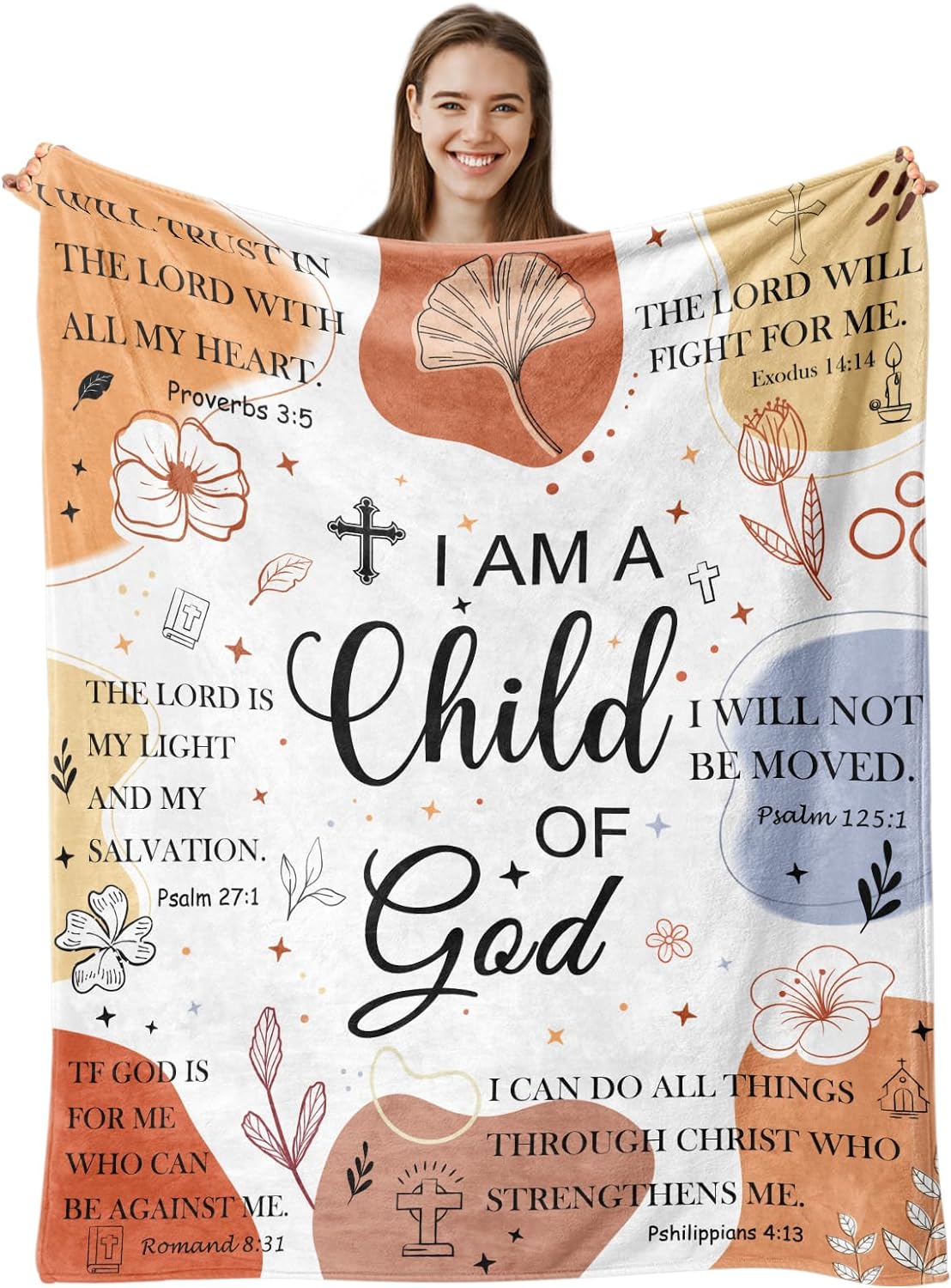 Christian Blanket Gifts for Women Faith, Birthday Religious Gifts for Women, Soft Prayers Blanket with Bible Verse Inspirational Thoughts, Get Well Soon Gifts for Women