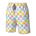 thumbnail image 4 of Sikiie Colorful Rubber Duck Print Men's Beach Shorts, High Elastic Quick-drying Shorts - with Drawstring and Slip Pockets, Suitable for Beach, Sports, Vacation-Medium, 4 of 6