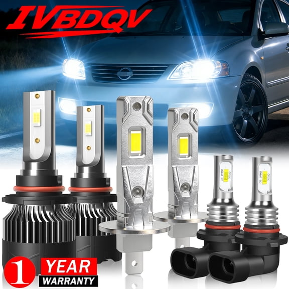 For Nissan Altima 2002 2003 2004 LED Headlight Bulb 9005 H1 High Low Beam   9006 Fog Lights,6X