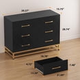 thumbnail image 3 of Bingirl Commode Moderne Noire à 6 Tiroirs, Meuble Télé, Coffre de Rangement pour Chambre, Salon et Entrée, 3 of 7