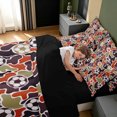thumbnail image 4 of Manfei Retro Football Twin Bedding, Countryside Camo Rugby Bedding Comforter Set, Green Red, Black Reversible, 7 Pieces, 4 of 6