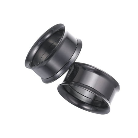 

2PCS Stainless Steel Ear Tunnels Plugs Ear Stretchers Expanders Double Flared Flesh Tunnels Ear Piercing Jewelry (Black 20mm)