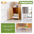 thumbnail image 6 of REKHH Bathroom Cabinet, 65 Inch Tall Slim Bathroom Storage Cabinet with Shutter Door and 3 Open Shelves, Narrow Multifunctional Tower Cabinet, Natural Bamboo, 15.5 x 14.5 x 65 Inch, 6 of 9