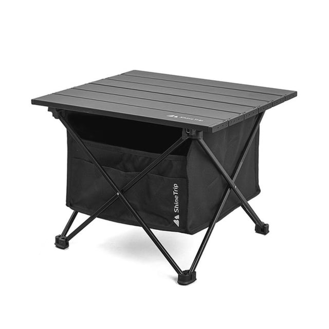 ShineTrip Table de Camping Portable avec Pochette de Rangement - Format Compact + Sac de Transport, Conception Légère en Alliage d'Aluminium pour les Aventures en Plein Air