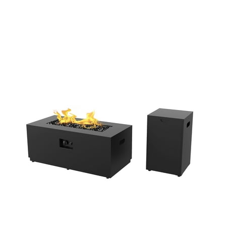 Better Homes & Gardens 42  Rectangle Gas Fire Pit  Black