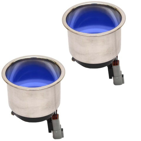 Boat Cup Holder 016386-RGB | LED Illuminated RGB 3 1/2 Inch Stainless (Pair)