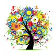 thumbnail image 2 of Floral Tree Beautiful Wall Decal by Wallmonkeys Peel and Stick Graphic (18 in H x 18 in W) WM187335, 2 of 4