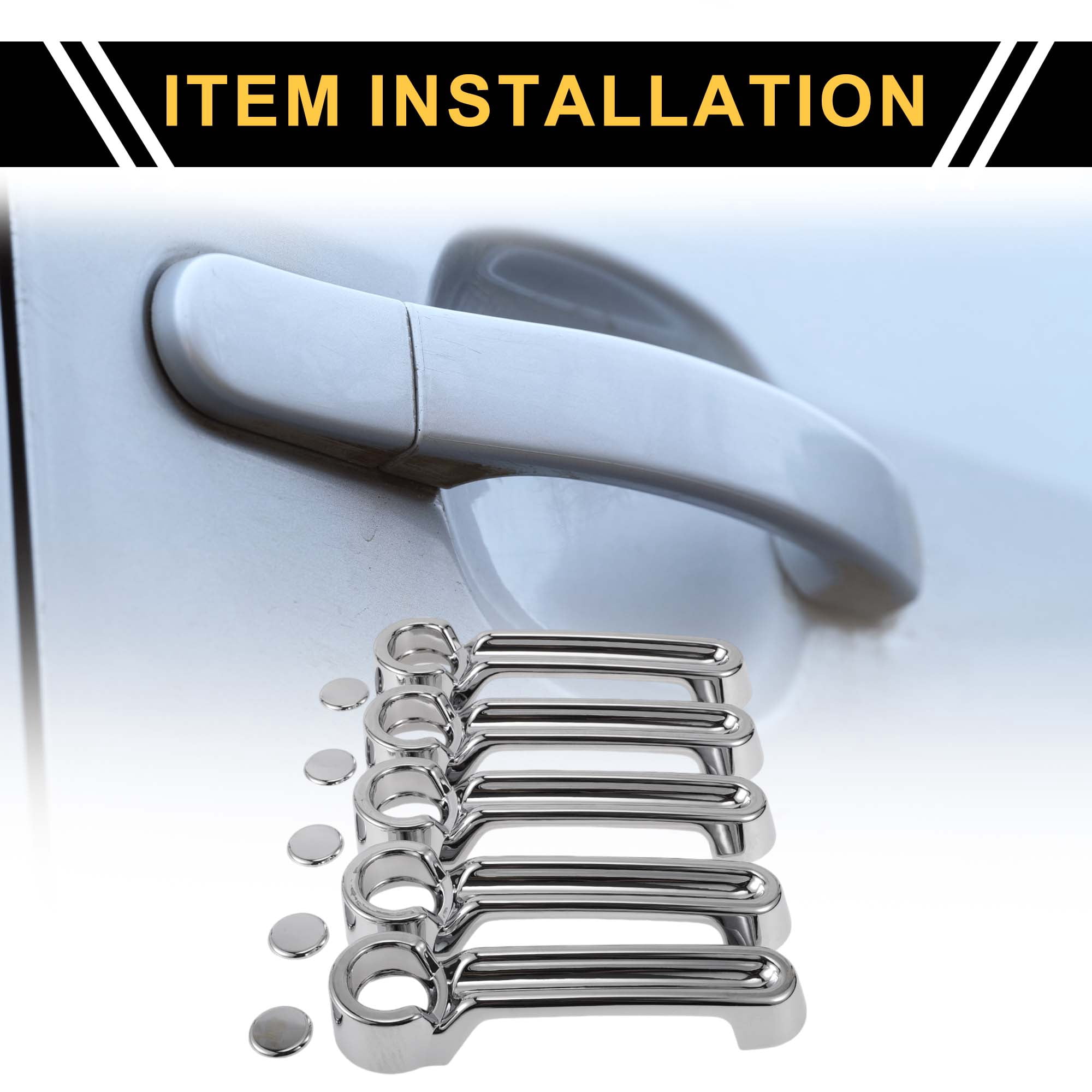 Unique Bargains Tailgate Door Handle Cover for Jeep Wrangler JK JKU 2007-2015 Silver Tone