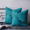 thumbnail image 2 of Teal Marble 14x14 Pillow Covers Set of 2, Turquoise Marble Crack Abstract Modern Art Throw Pillow Covers Decorative Couch Cushion Case, Microfiber Square Pillowcases for Bedroom Car Living Room, 2 of 7