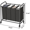 thumbnail image 4 of Wisdom Star 4 Bag Laundry Sorter with Heavy Duty Roller with Removable Clothes Bag and Laundry Organizer, Black, 4 of 10