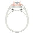 thumbnail image 4 of 1.615 ctw Solitaire with Zirconia Diamond Accents Anniversary Ring for Women | Round Cut White Sapphire | Hyperallergenic Solid 18K White/Rose Gold, 4 of 5