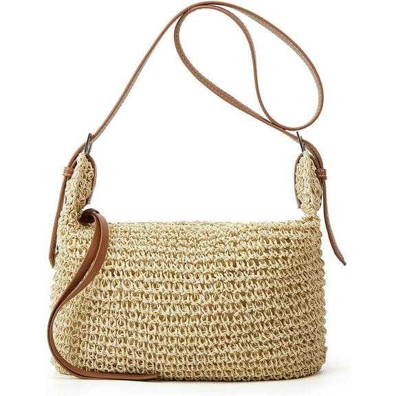 Straw Tote Bag Summer Straw Beach Bags For Women Handwoven Bag Large Capacity Handbag Rattan Purse Hobo Bag Dumpling Bag