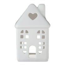 Ceramic House Tabletop Decoration, White, 6", Valentine's Day by Way To Celebrate