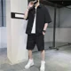 thumbnail image 3 of Conjunto deportivo para hombre, negro, sin logotipo, conjunto de dos piezas, camiseta, estilo coreano, 2024, camisetas, pantalones cortos, trajes para hombre, oferta juvenil, emo, dos piezas, XL, 3 of 4