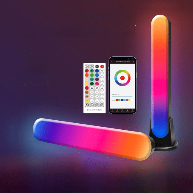 Lámpara de pie con Bluetooth y luz LED inteligente para escritorio, con grafiti, WiFi, RGB, color mágico, para captar música