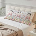 thumbnail image 4 of Easter Body Pillow Covers 20"x60", Spring Rabbit Feet Eggs Botanical Floral Grey Plaid Soft Brushed Microfiber Breathable Throw Pillow Covers, Decorative Pillowcase with Zipper for Couch Sofa Bedroom, 4 of 9