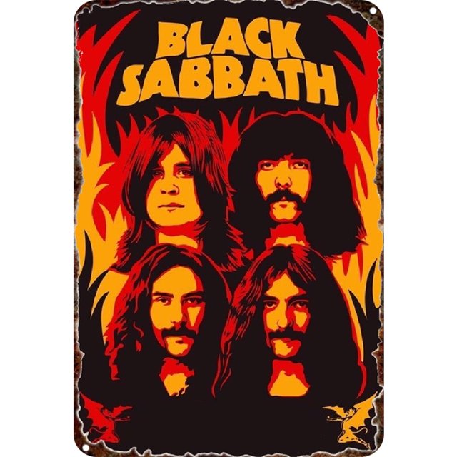 Placa Metal Vintage Sabbath Pintura Hierro Rectangular Del 30x40cm