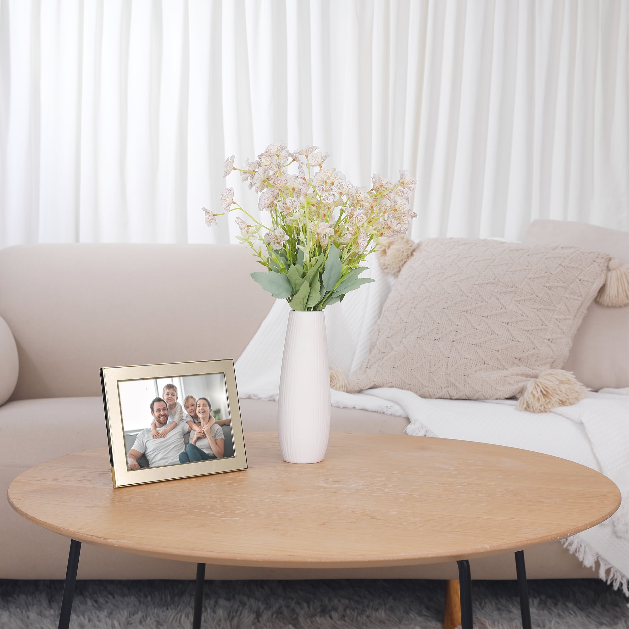 Unique Bargains Modern Picture Frame Brushed Aluminum Metal Photo Frame Gold 5x7 Gold/Silver 5x7