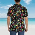 thumbnail image 3 of Lsque Colorful Geometric Figures pattern Hawaiian Shirt for Men, Unisex Summer Beach Casual Short Sleeve Button Down Shirts-Small, 3 of 9