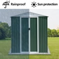 thumbnail image 4 of EXRACING Shed 6*4 ft Outdoor Metal Storage Shed with Double Door Steel Garden Shed Double Slope Roofs,Green, 4 of 7