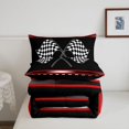 thumbnail image 5 of Manfei Crossed Checkered Flags Full Size Comforter Sets,Modern Racing Pattern Bedding Comforter Set,Black White,Black Reversible,3-Piece,1 Comforter and 2 Pillowcases, 5 of 7