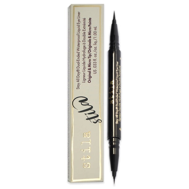 Delineador de ojos líquido resistente al agua Stila Doble Punta Intense Black 0.033 oz