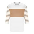 thumbnail image 4 of Fashion YLSDY Men's Plus Size Striped Shirts Trendy Color Block 2025 Summer Pullover Tops Casual Loose Round Neck Long Sleeve Shirt White XXL, 4 of 4